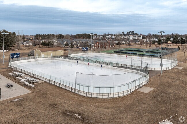 Central Green Park in Cambridge features two ice rinks.