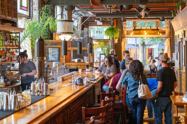 Friends congregate at The Crooked Goose in downtown Williamsport.