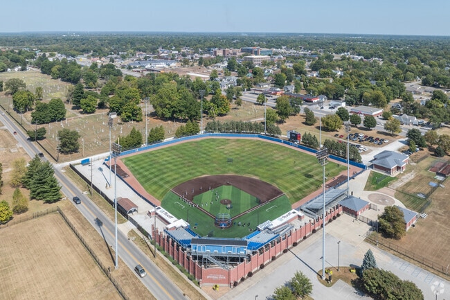 The Indiana State University baseball team warms up at Bob Warn Field.