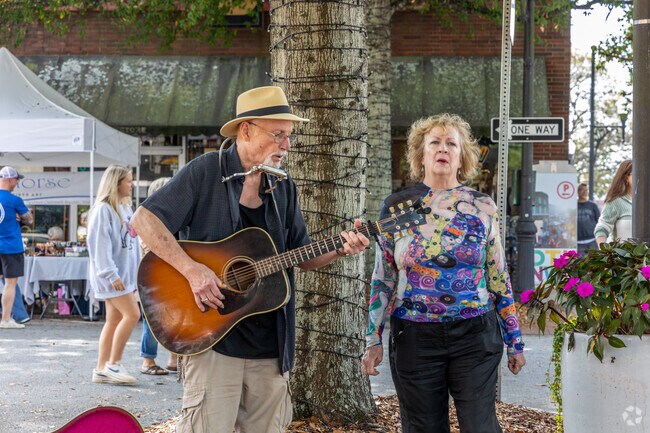 Musicians can be found on every corner playing original compositions at Newnan Market Day.
