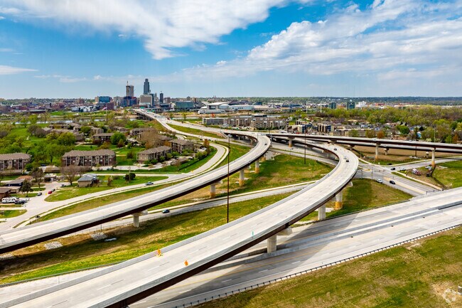 It's a quick drive to downtown Omaha from Trolley Park.