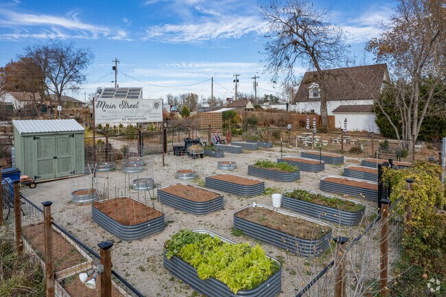 Pick some fresh basil for some spaghetti and meatballs at the Harrah Community Garden.