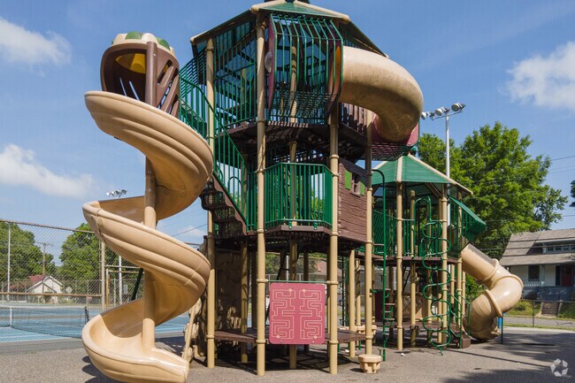 Granville Park boasts a three-story playground for children to enjoy.