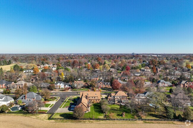 Aerial view of the more upscale part of Hurstbourne neighborhood.