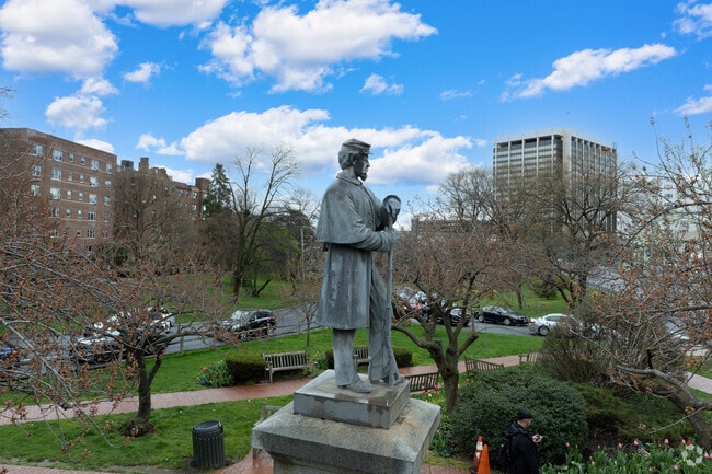 Tibbits Park features monuments and signs about the Battle of White Plains.