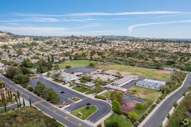 An elevated view of Adobe Bluffs Elementary School in Rancho Penasquitos.