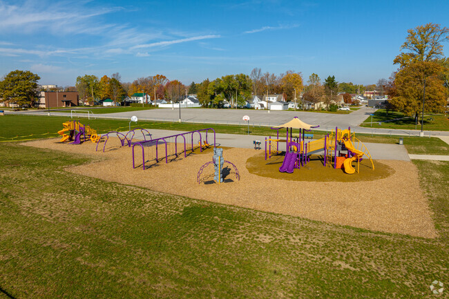 Students at New Haven Intermediate School have a nice playground to burn some energy.