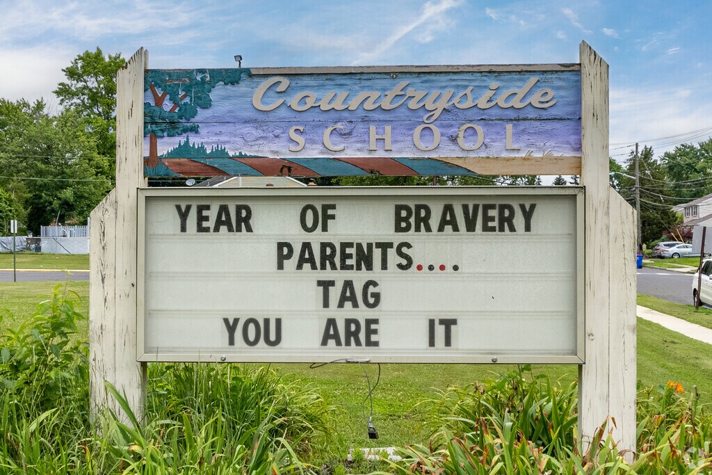 Parents bring your child to Countryside Elementary School in Mount Laurel Township, New Jersey.