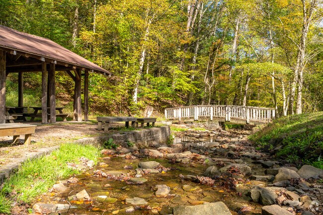 Scenic pavilions are available for hikers & campers to enjoy in Stackhouse Park.