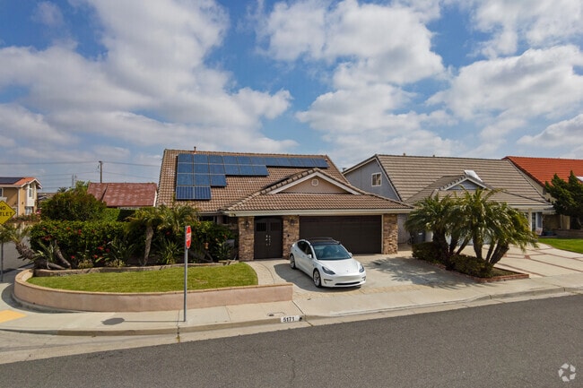 Some homes have solar panels in La Palma.