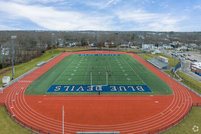 Randolph residents pack the stands on Friday nights to cheer on the Blue Devils.