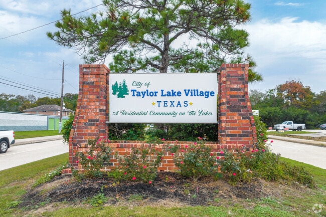 Clear Lake's Taylor Lake Village offers waterfront living and lush landscaping.
