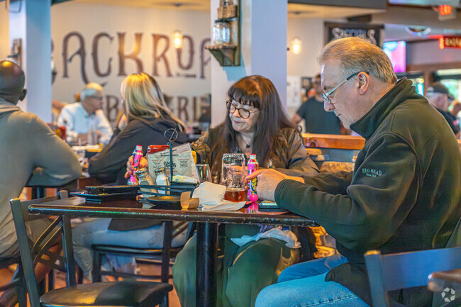Residents enjoy Bar Bingo every Tuesday night at Backroads Burger & Bar.