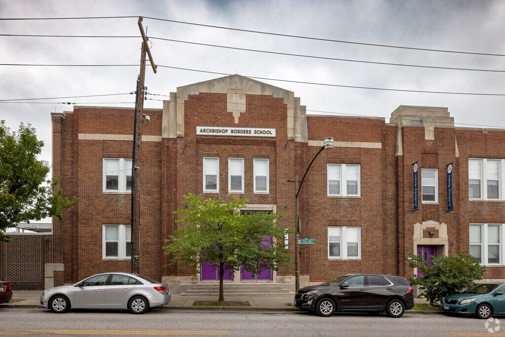 Archbishop Borders School building in Canton Square.