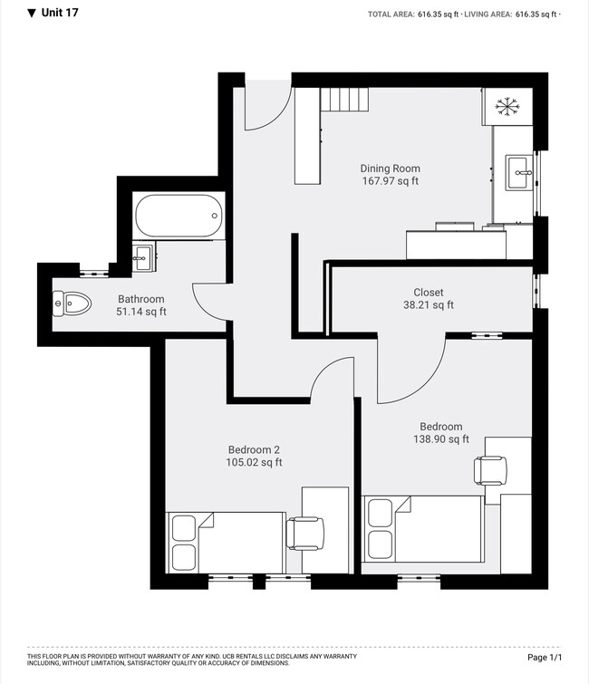 2B1B Kitchen Full Apartment
