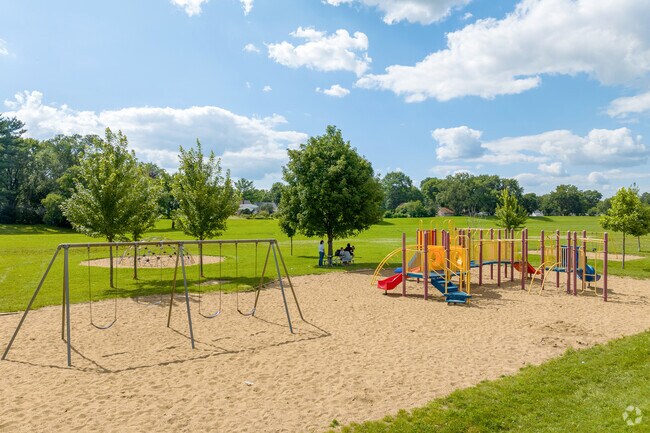 Kids gather to play in Liberty Park.
