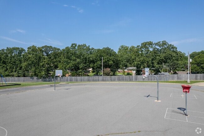 A basketball court at  Lakewood Elementary School.