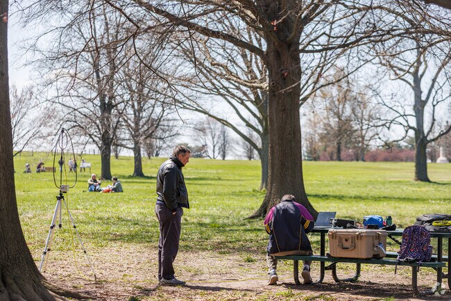 HAM radio's connect with other stations around the globe at Fort McHenry, near Riverside.