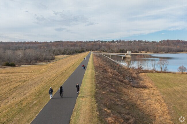 Peace Valley Park has a paved trail wrapping around Lake Galena.