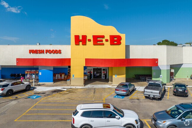 Residents of Hitchcock can find locally sourced meats and produce at HEB Grocery.