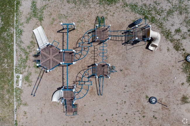 A playground blends in with the earth at Mount Vernon Academy.