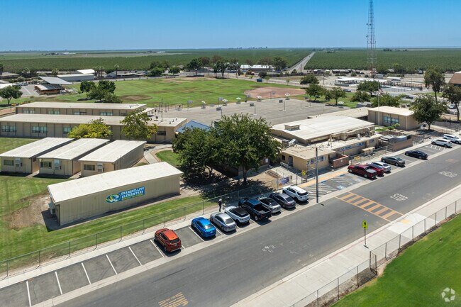 Tranquillity Elementary School is surrounded by the orchards of the San Joaquin Valley.