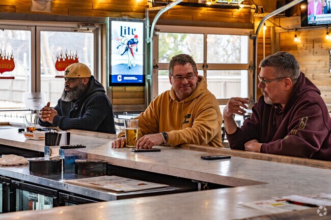 Friends enjoy conversation over lunch at Scorchers in Bedford Heights.