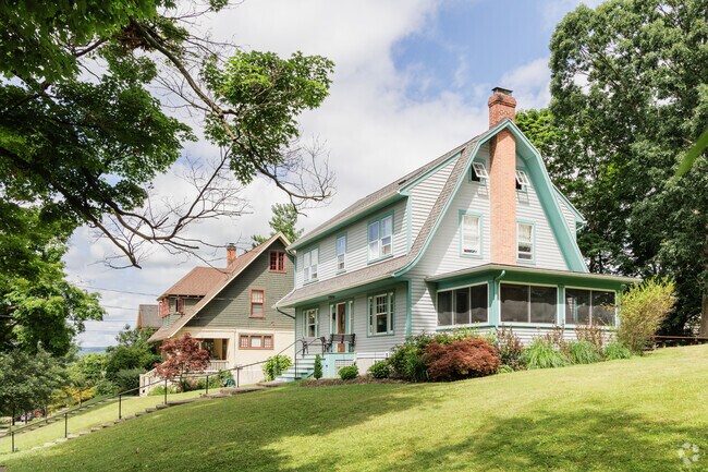 Bryant Park and Belle Sherman houses often have large, green lawns.