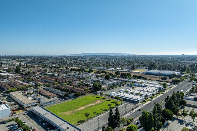 An aerial view of Howard Tanner School in Paramount.