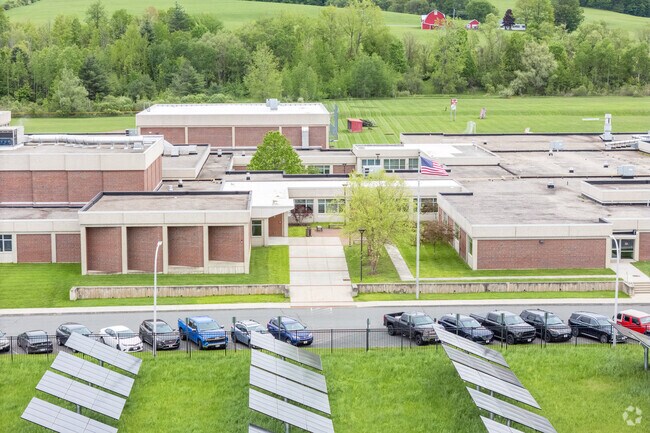 The Hoosac Valley Middle and high School are in a modern building on the south edge of Adams.