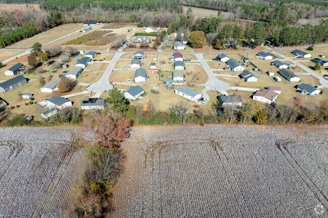 Micro, NC is a mix of homes and agriculture.