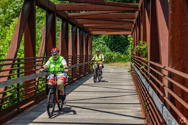 Enjoy cycling along the greenway through Wasena Park.
