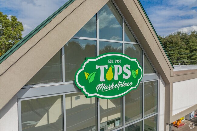 Residents of Pratts Corner can find great prices for groceries at the local Tops Marketplace.