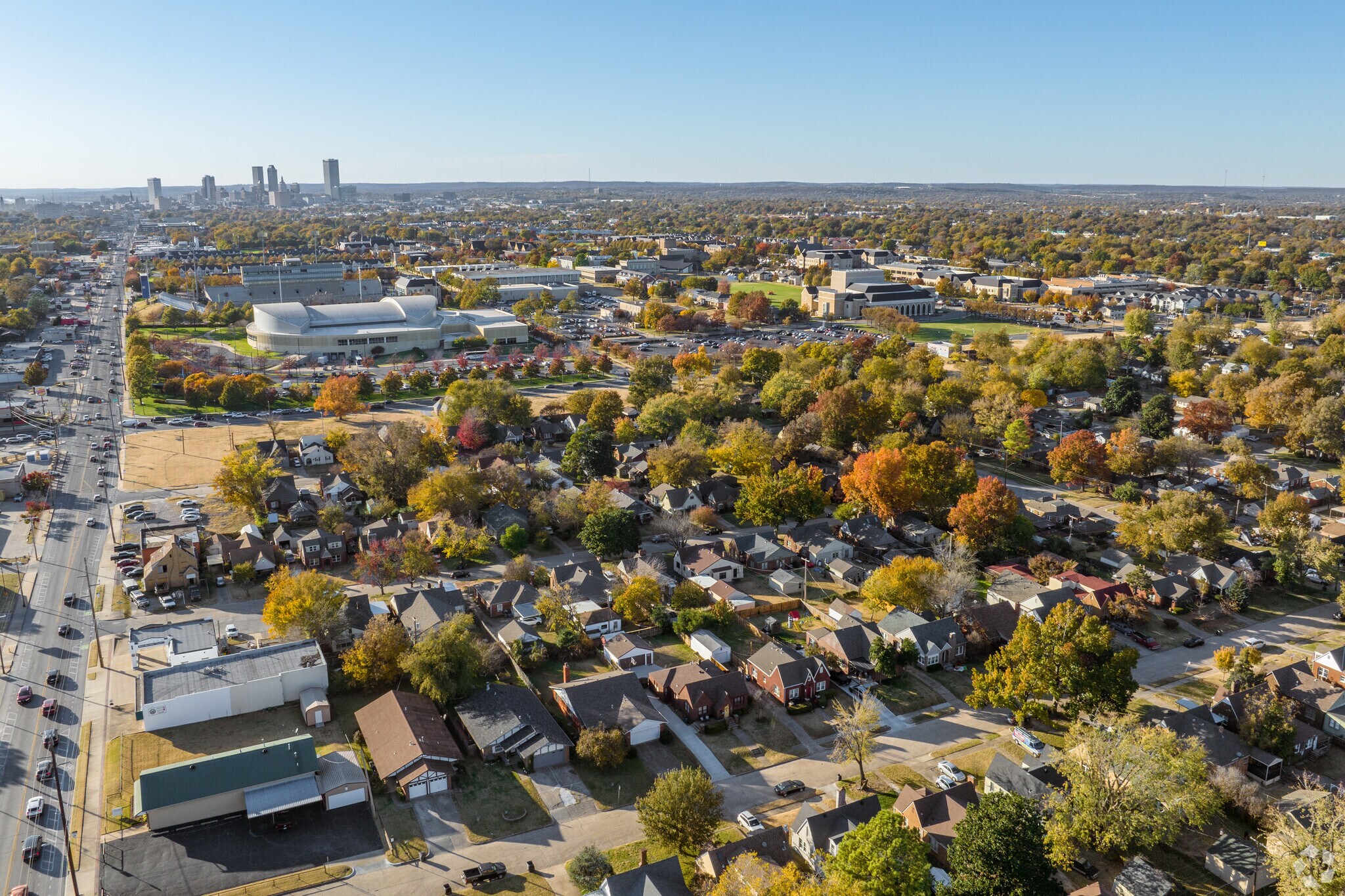 The Turner Park neighborhood is directly east of Tulsa University.