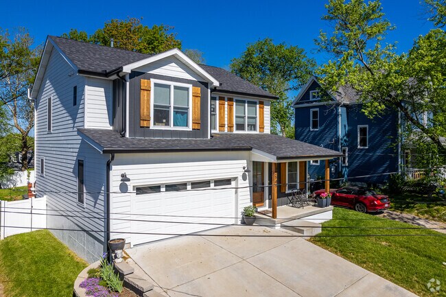 A larger newer construction Tudor styled home in Maplewood.