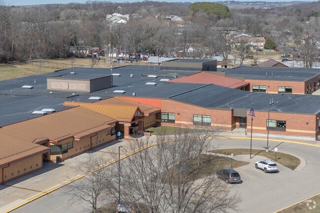 Here is the entrance to Indian Mound School.