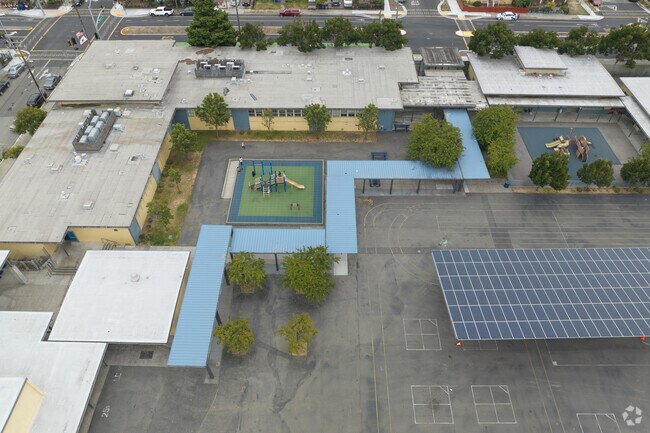 Peres Elementary School in Richmond enrolls 96% economically disadvantaged kids.