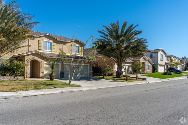 Admire a row of spacious single-family homes in Mira Loma.