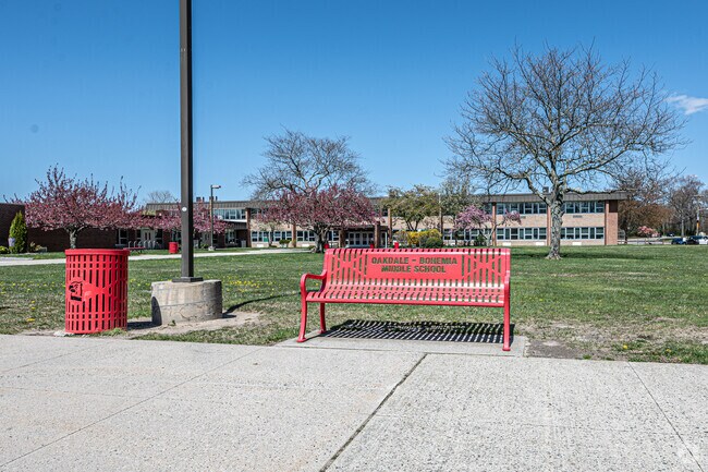 Oakdale-Bohemia Middle School pride decorate the campus.