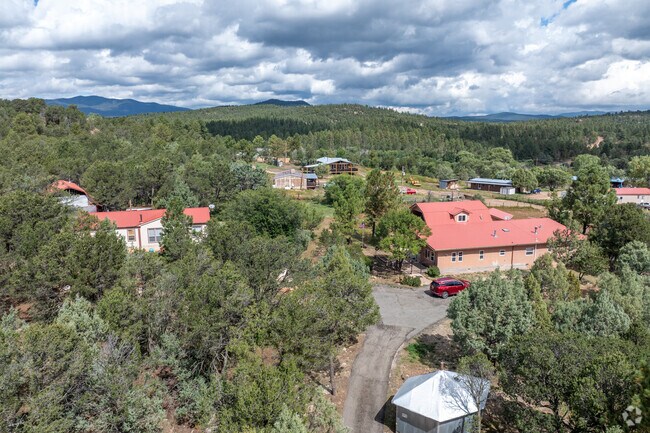 Many different styles and sizes of homes are scattered around La Cueva.
