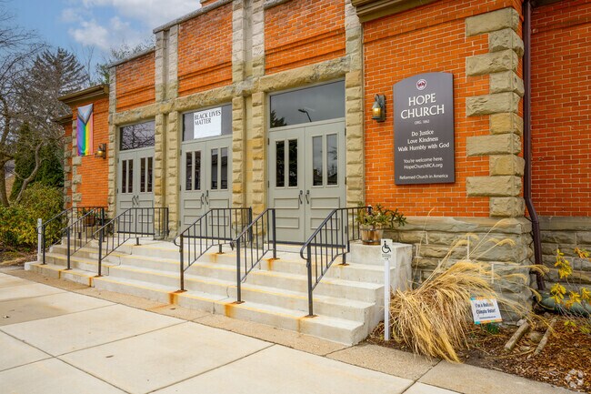 Hope Church was the first congregation started by Holland's founder in the Historic District.