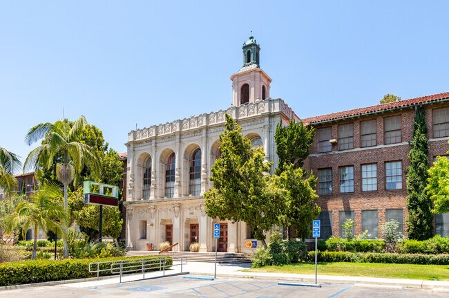Alexander Hamilton Senior High in Culver City, CA stands out with its beautiful facade.