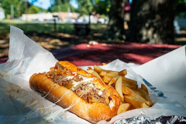 Residents of Wythe can grab a Cheese Steak to-go from Philly Station.