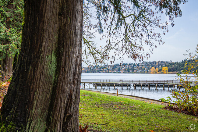 Groveland Beach Park is a popular swimming hole with stone-covered shores.