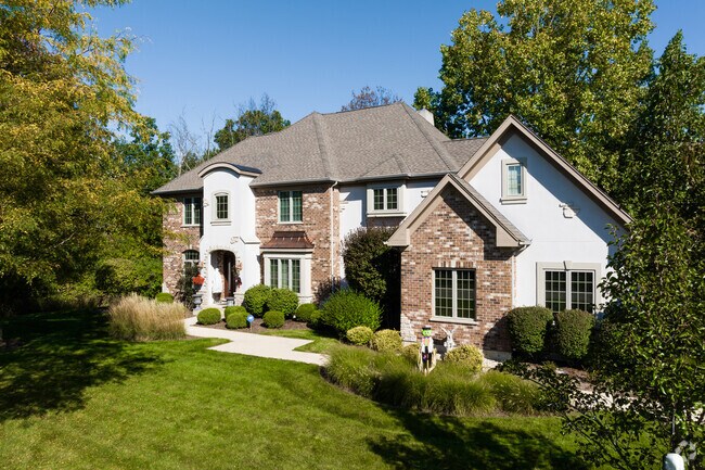 This unique modern home in Southeast Wauconda features an eye-catching metal canopy.