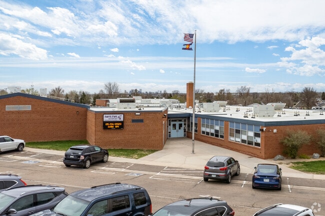 Harris Park Elementary School is located in a suburban setting in Westminster, Colorado.