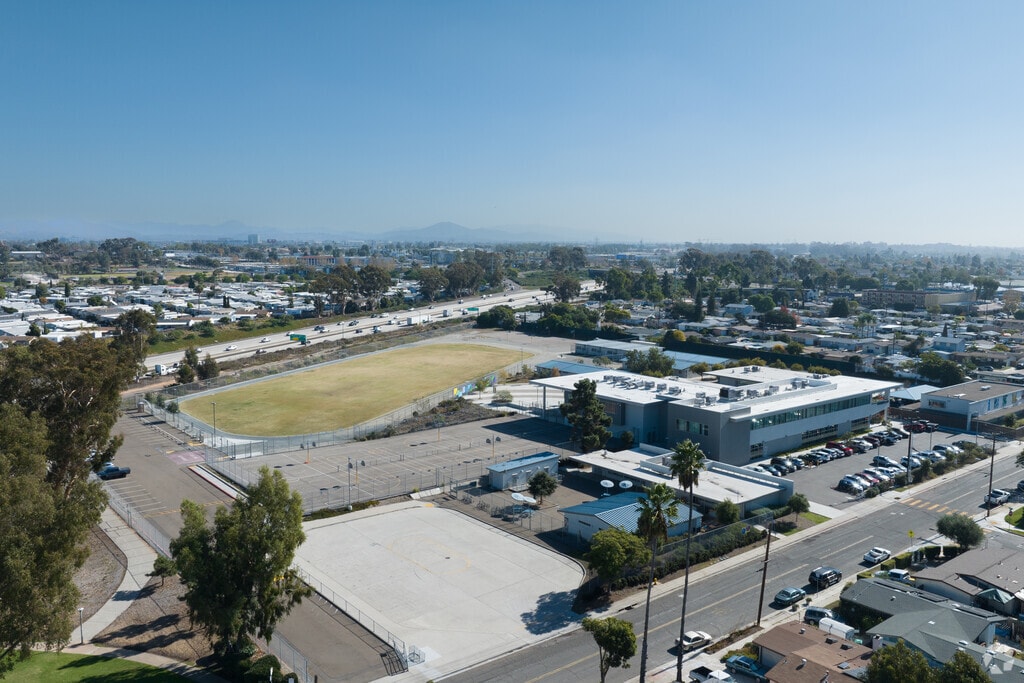 An elevated view of Innovation Middle School.