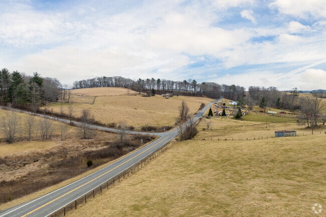 County roads meander through acres of farmland in Woodlawn.