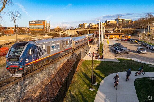 The Amtrak station in Old Fourth Ward offers a convenient connection to Detroit and Chicago.
