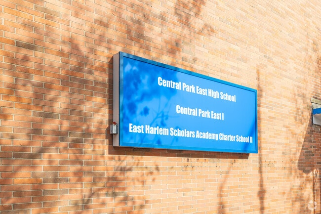 Central Park East High School in Harlem shares space with other strong institutions.
